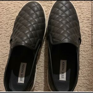 Steve Madden black quilted slip ons - WORN ONCE
